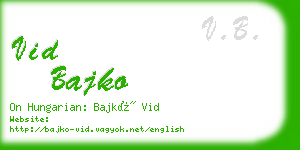 vid bajko business card